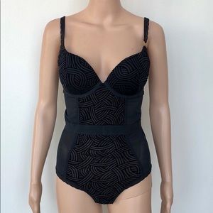 MADAME SUPERTRASH BLACK SEXY PUSH UP BODYSUIT 34C